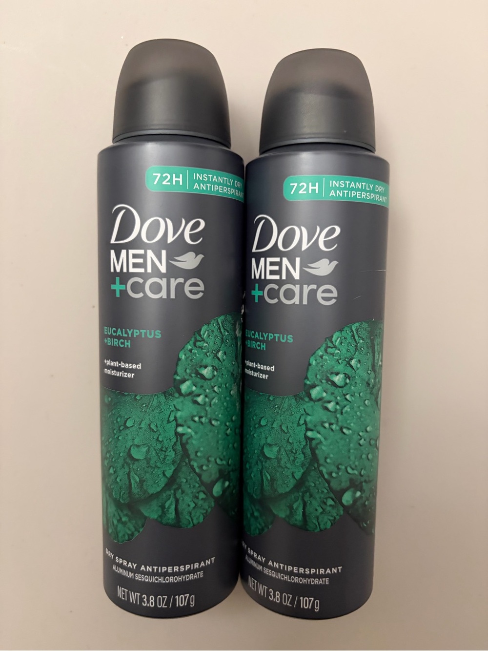 (2) Dove Men+Care Eucalyptus + Birch Antiperspirant Dry Sprays 3.8oz New
